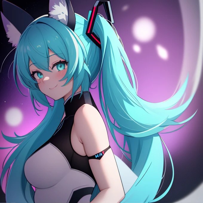 ultra detailed, sharp focus, Best Quality, masterpiece, showy, 1 chica hatsune miku furry antro vixen antro, shadow, Bright aqua eyes, smile add_detail, :3, close up, volumetric lighting, high contrast, dimly lit, japanese matsuri background