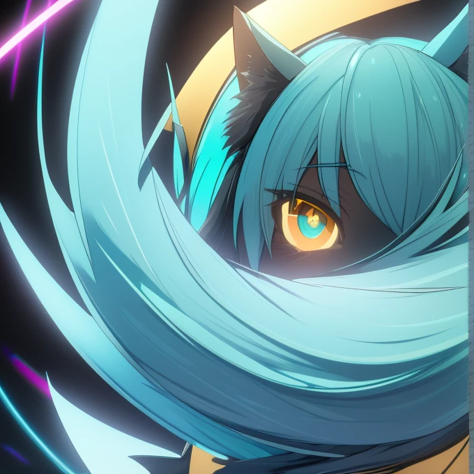 ultra detailed, sharp focus, Best Quality, masterpiece, showy, 1 chica hatsune miku furry antro vixen antro, shadow, Bright aqua eyes, smile add_detail, :3, close up, volumetric lighting, high contrast, dimly lit, japanese matsuri background