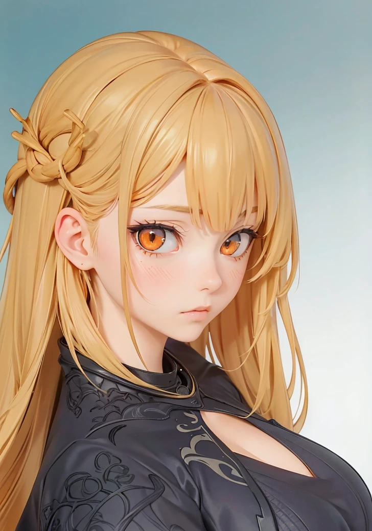 style of Tsutomu Nihei,(incredibly absurdres, (high resolution:1.18), intricate detail, (masterpiece:1.1), (highest quality:1.1), absurdres),(1girl, portrait, white hair, orange eyes, long hair, detailed eyes),