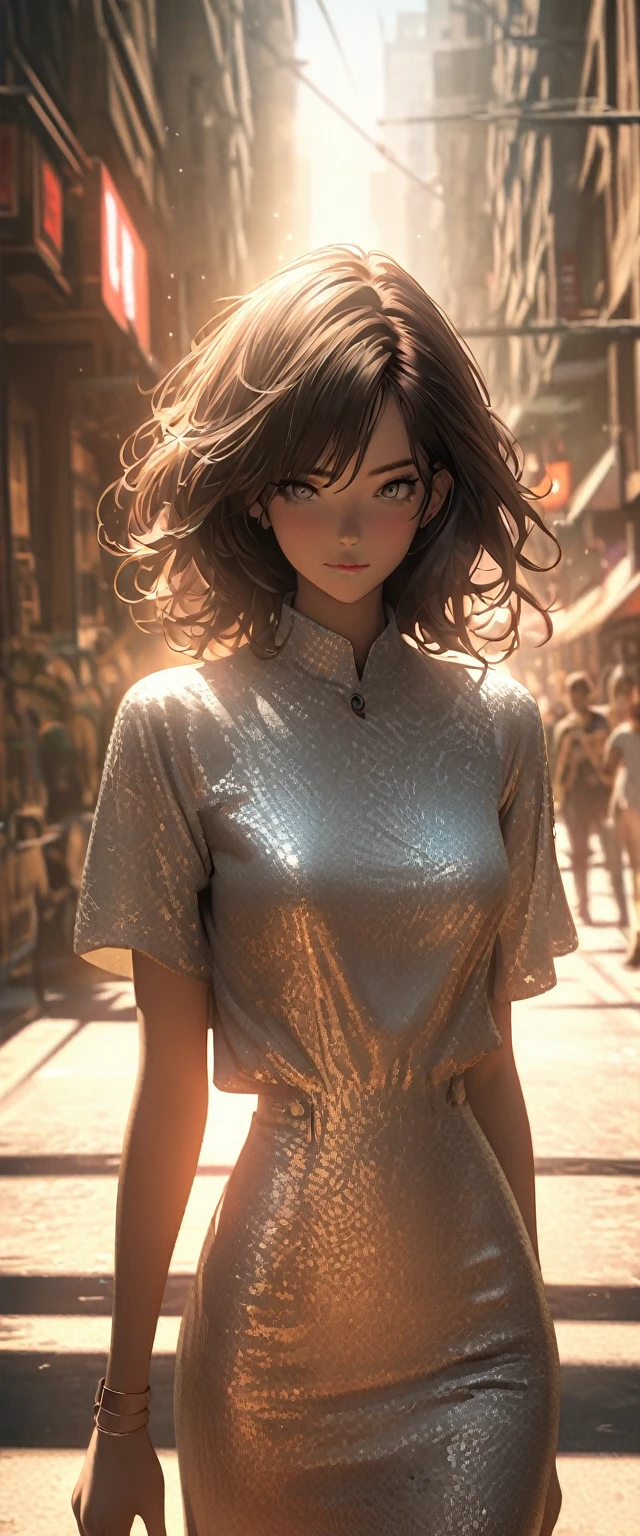 Fashion beautiful female model，T-catwalk，Glowing Effects，Super Fine，Ultra-realistic，Real light and shadow contrast，True ray tracing，True light falloff，True light reflection，Poodlepunk，Snapshot aesthetic style ， High Saturation，CG Art， Enhance Details