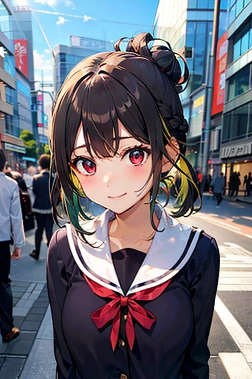 /*quality*/
masterpiece, best quality,
BREAK,
/*figure*/
1girl,Yukinoshita_yukino,
BREAK
/*system*/
glamorous,tall,large breasts,
BREAK
/*Hair Type*/
straight hair,
BREAK
/*Hair length*/
{very short hair | medium hair | long hair},
BREAK
/*Hairstyle*/
{blunt bangs | bob cut | ponytail | twintails | drill hair | hair bun | slicked back hair | forehead | single braid | braid hair},
BREAK
/*Hair Color*/
{black hair | blonde hair | pink hair | brown hair | white hair | purple hair | red hair | orange hair | blue hair | yellow hair | green hair | yellow green hair | silver hair | sky blue hair | gray hair | copper hair},
BREAK
/*eye*/
beautiful eyes,red eyes,
BREAK
/*expression*/
{smile|light smile|cheerful},
BREAK
/*Costume*/
{sailor suit|school uniform,blazer|school uniform,cardigan},
BREAK
/*Pause*/
arms behind back,
BREAK
/*angle*/
upper body,
BREAK
/*place*/
(detailed Shibuya street background:1.2),
BREAK
/*Brightness*/
sunlight,