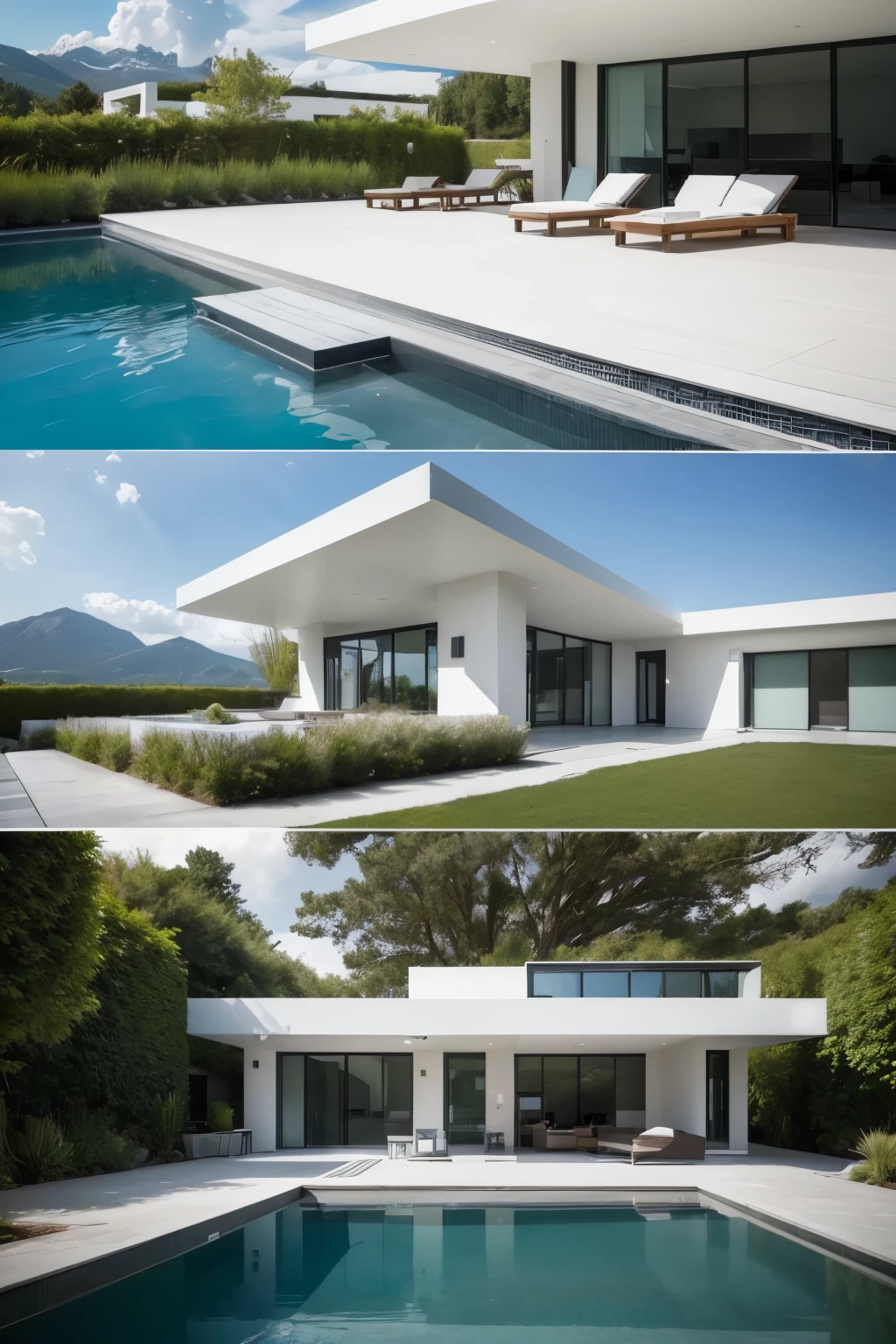 ((best qualityer)), ((architectural design)), (detailded), Design of a futuristic house, with the water cascade coming from the slab into the pool
