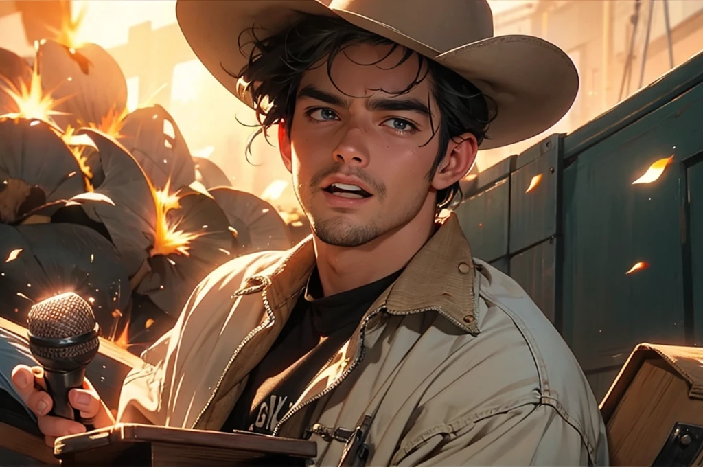 cowboy sing on box of dynamite