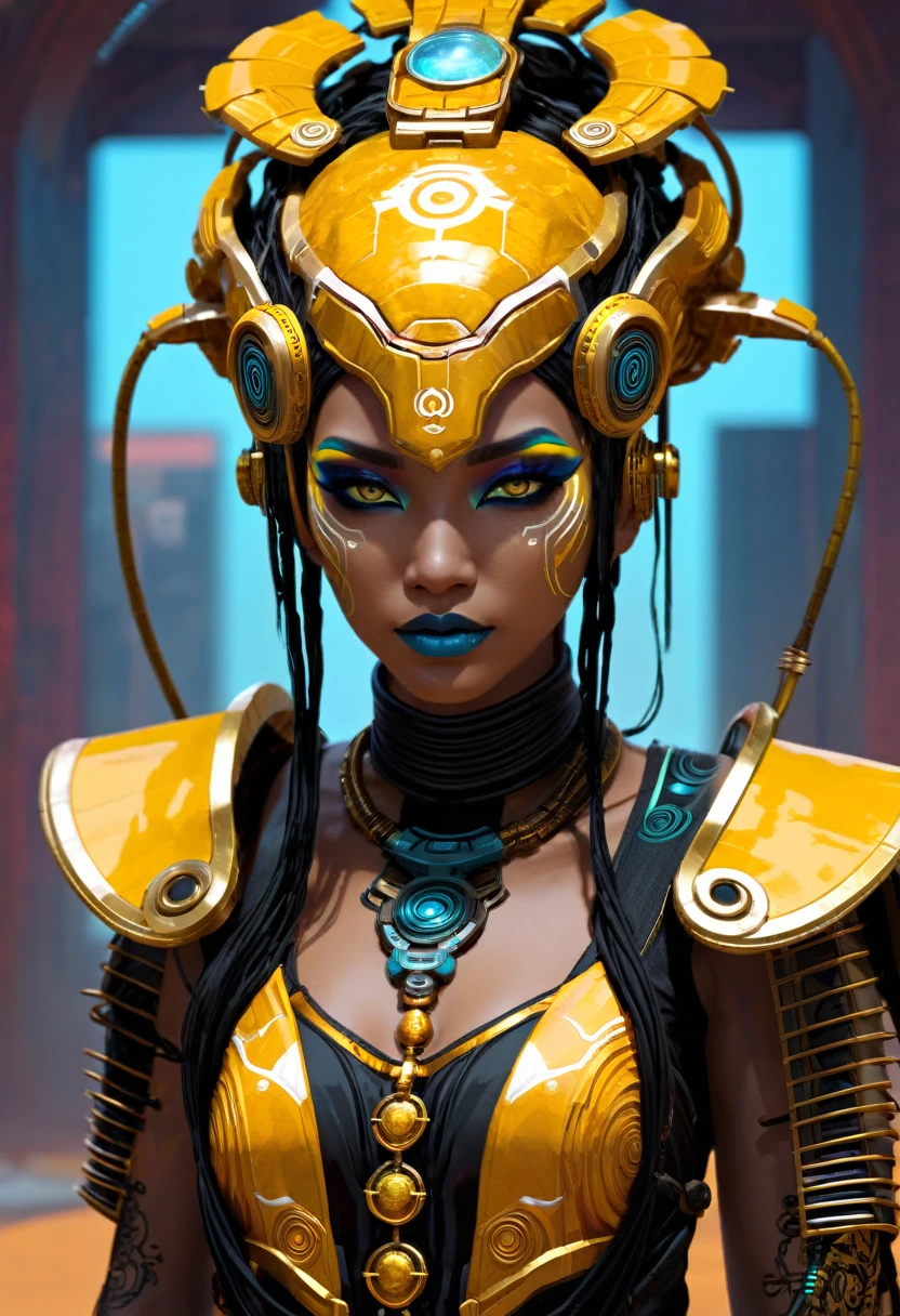 Oracle of the Ochre Oasis, Adoptable, Cannibal, new attitude, Highly Detailed, in a cinematic matrix style, concept art, artstation
