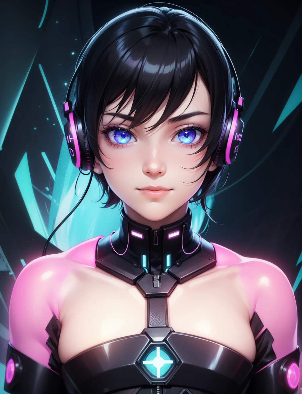 1boy, (extremely beautiful), solo, male focus, cyberpunk, neon lights, vibrant colors, headphones, Cyberpunk, neon, masterpiece, best quality, ultra-detailed, cyberpunk background, detail, in the starry night, moon, explosive and clear eyes, glowing eyes, beautiful details in the wind, little smile.