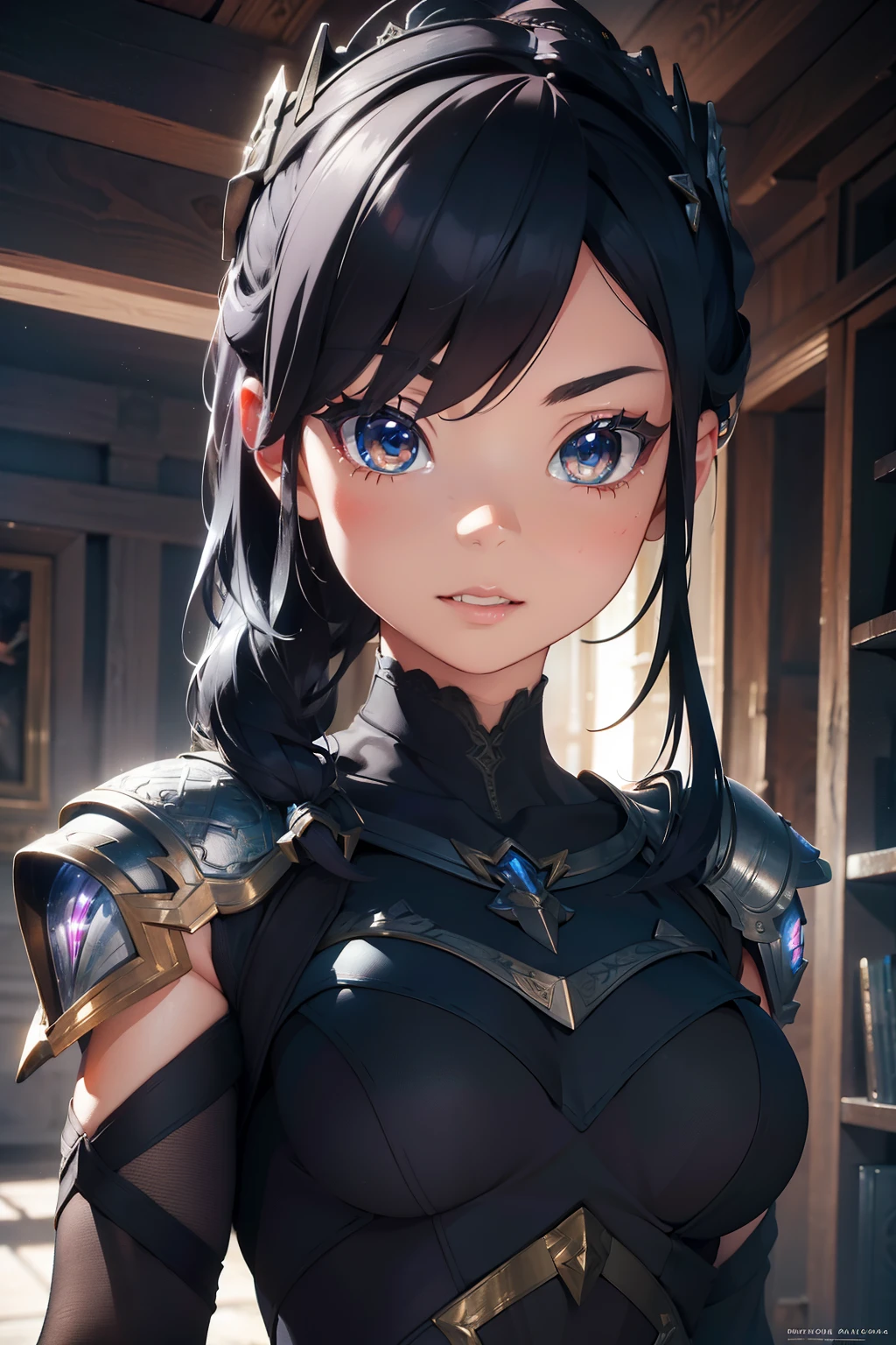 3D render highly detailed, so cute beauty young woman in a refined wonderful orned armor, detailed perfect face, soft lighting "HDR lightning", intricate artwork masterpiece, magazine, vogue painting, intricate body, ultra high quality model, octane render perfect , 8k, sharp focus, midnight aura, cinematic illumination