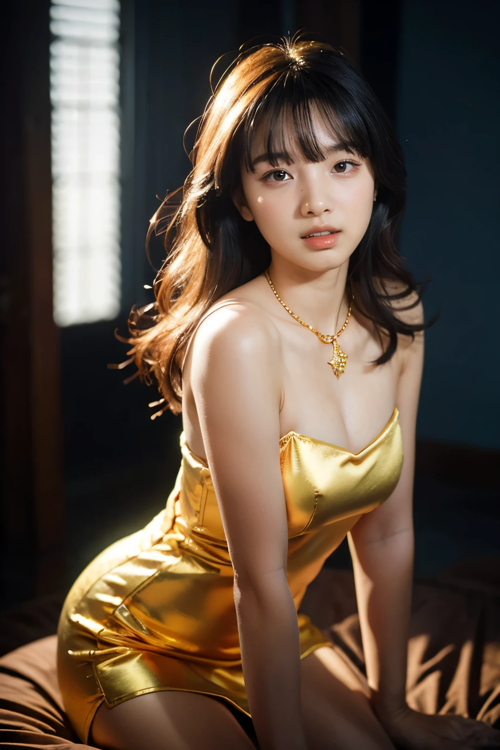 best quality, masterpiece, highres, 1girl,china dress,hair ornament,necklace, jewelry,Beautiful face,upon_body, tyndall effect,photorealistic, dark studio, rim lighting, two tone lighting,(high detailed skin:1.2), 8k uhd, dslr, soft lighting, high quality, volumetric lighting, candid, Photograph, high resolution, 4k, 8k, Bokeh,