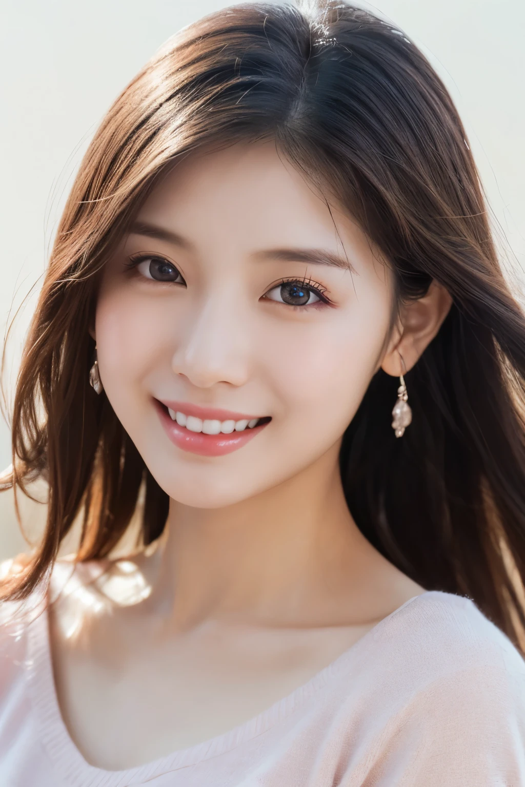 One girl, (Wearing casual pastel colored outfits:1.2), (Beautiful Japanese idol portrait photos),
(Simple background in light colors:1.3),
(RAW Photos, Highest quality), (Realistic, photo-Realistic:1.4), masterpiece, 8K Portrait,
Very delicate and beautiful, Very detailed, 2k wallpaper, wonderful, In detail, Very detailed CG unity 8k wallpaper, 
Very detailed, High resolution, 
Soft Light, Beautiful detailed girl, Very detailed eyes and face, Beautifully detailed nose, Beautiful attention to detail,
Cinema Lighting, Perfect Anatomy, 
Slender body, Small breasts, medium hair, Bokeh, Dynamic Angle, A light smile,