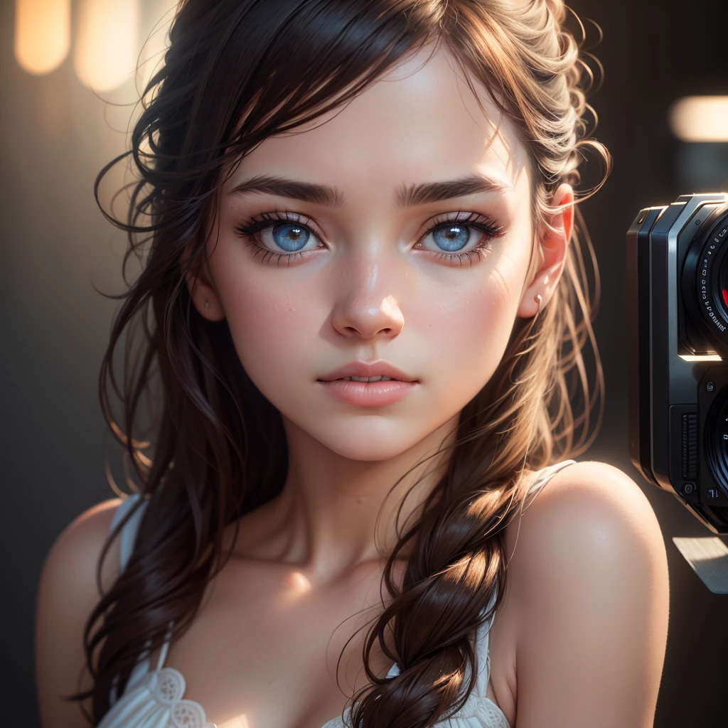 1girl, beautiful detailed eyes, beautiful detailed lips, extremely detailed eyes and face, long eyelashes, photography, professional camera, DSLR camera, 35mm lens, camera strap, detailed camera controls, studio lighting, high quality, (best quality,4k,8k,highres,masterpiece:1.2),ultra-detailed,(realistic,photorealistic,photo-realistic:1.37),elegant pose, thoughtful expression, soft natural lighting, shallow depth of field, warm color palette, cinematic composition