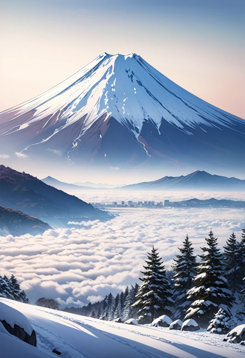 Ultra-realism　Snow Scene　You can see Mt. Fuji