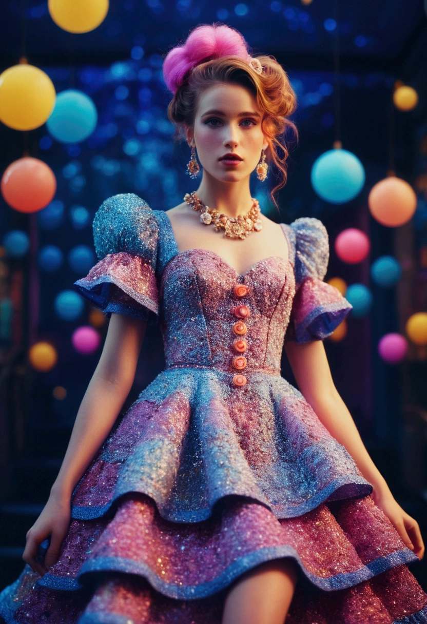 a Fashion Model, fun and stylish Fashion, full body, by dan mumford, 35mm photograph, bokeh, cinematic still, (best quality, masterpiece), very aesthetic, perfect composition, photorealistic, intricate details, ultra-detailed, vivid colors