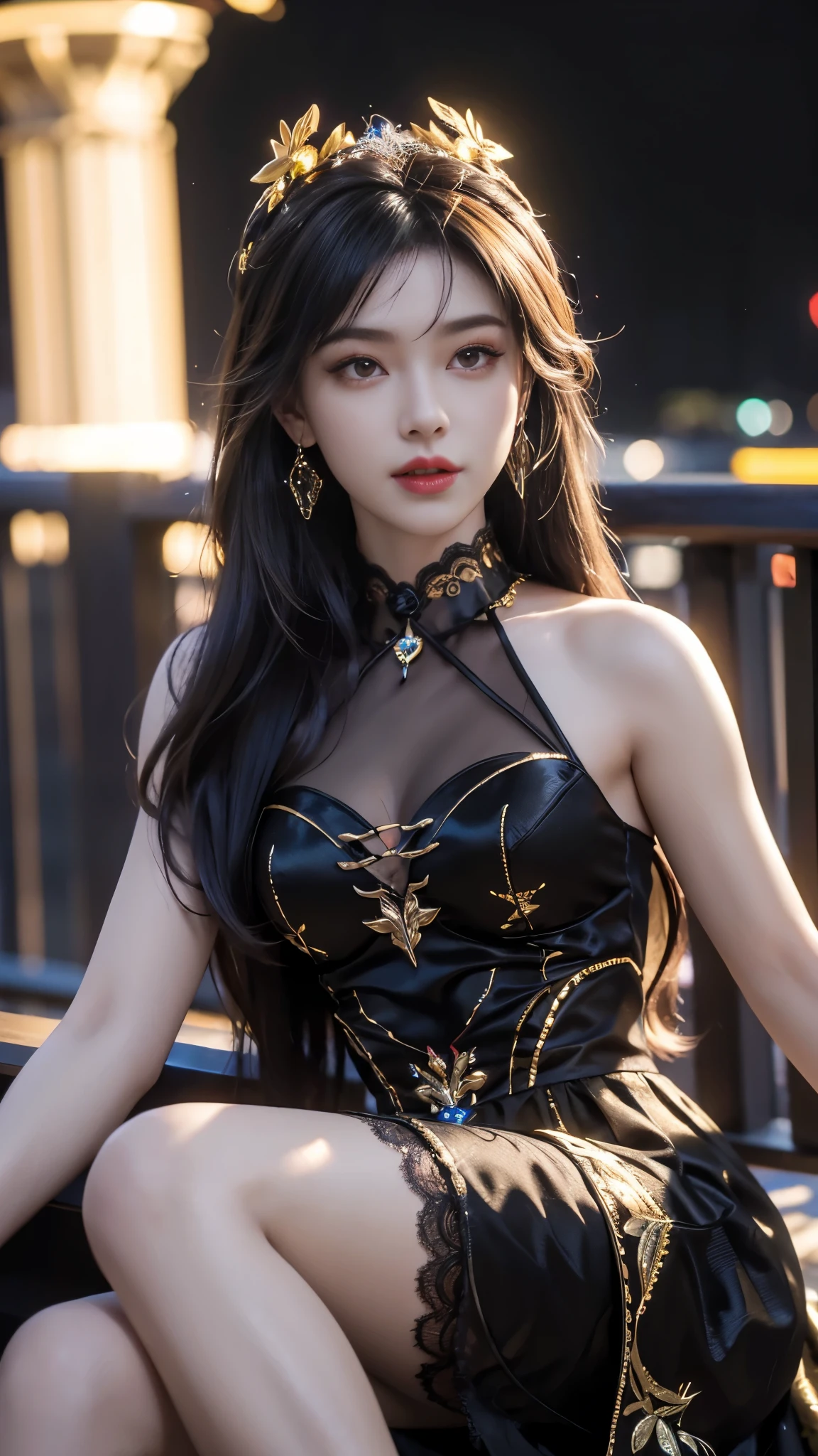 Beautiful girl, black gold royal.