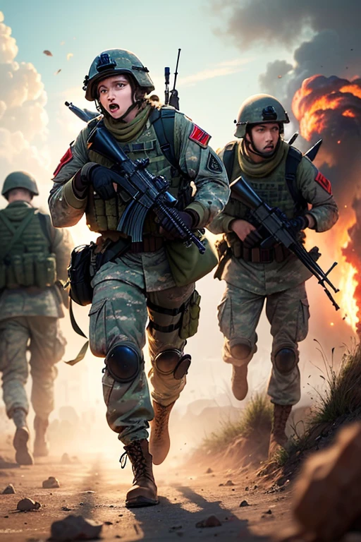 Soldiers in a battle
