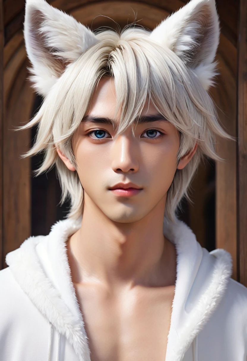 ((masterpiece)), (ultra detailed), (best quality), detailed background, (Fashion magazine, cover page),absurdres(highly detailed beautiful face and eyes)perfect anatomy(angelic handsome boy, kemono, )(furry anthro),