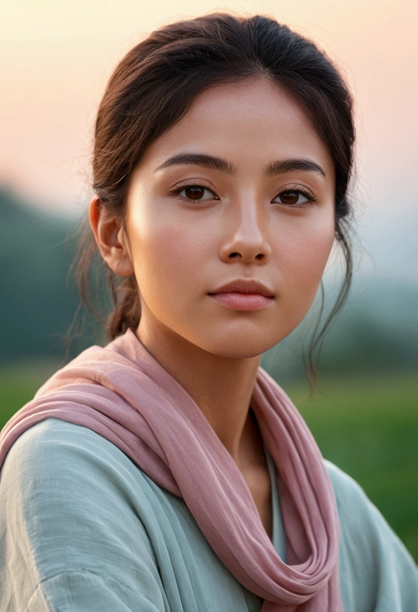 A photo of a serene person, with a calm background and soft colors, transmitting peace and well-being. 1080x1920