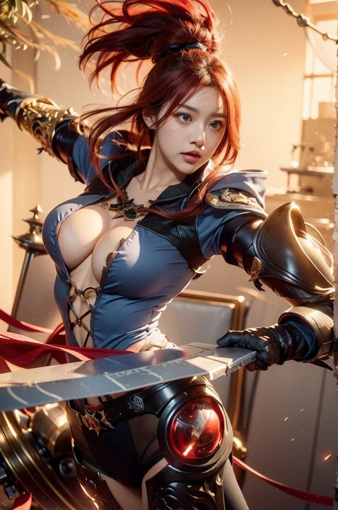 a close up of a 4 girls  ,pink hair , big booobs ,  shadowbringers cinematic, 4 k detail fantasy, a beautiful fantasy empress, game cg, xianxia fantasy, xianxia hero, 2. 5 d cgi anime fantasy artwork, cinematic goddess close shot, ruan jia and artgerm, wow 4 k detail fantasy, hyperdetailed fantasy character, big , open breast, huge breast