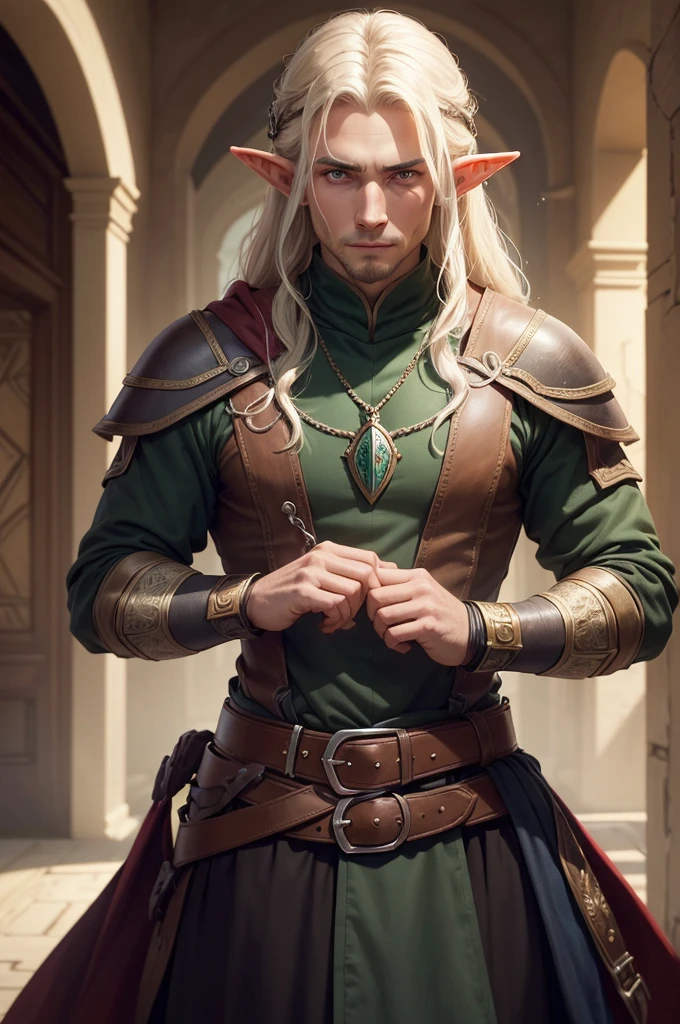 ((better resolution, a high resolution, Film photo, Portrait of an Adventurer, professional portrait, Role playing game character poster, like the heroes of Dungeons and Dragons)), есть man с рыжими волосами и зеленой рубашкой, портрет мужчины-half-elfа, Портрет молодого волшебника-half-elfа, man-эльф, man-эльф-рейнджер, half-elf, man, epic portrait in the role-playing game genre, symmetrical portrait fantasy role-playing game,, dnd character portrait, dnd character portrait в полный рост, elf portrait