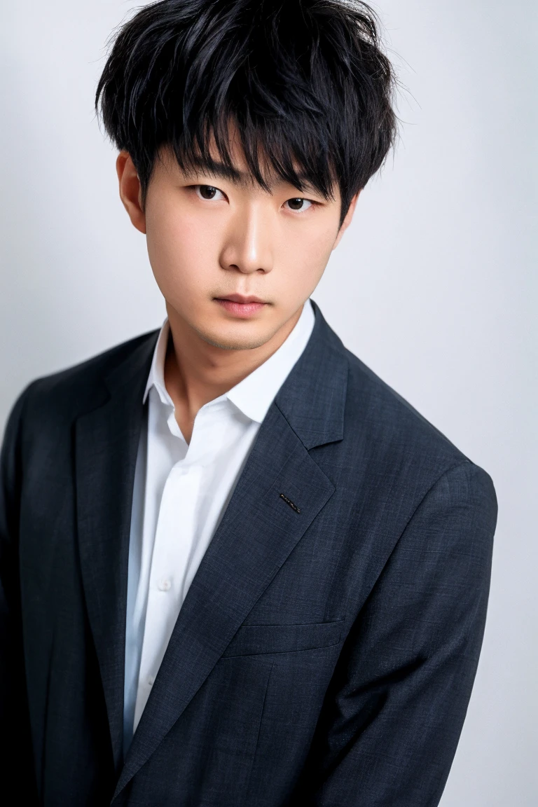 Male, Japanese, suit, front, white background