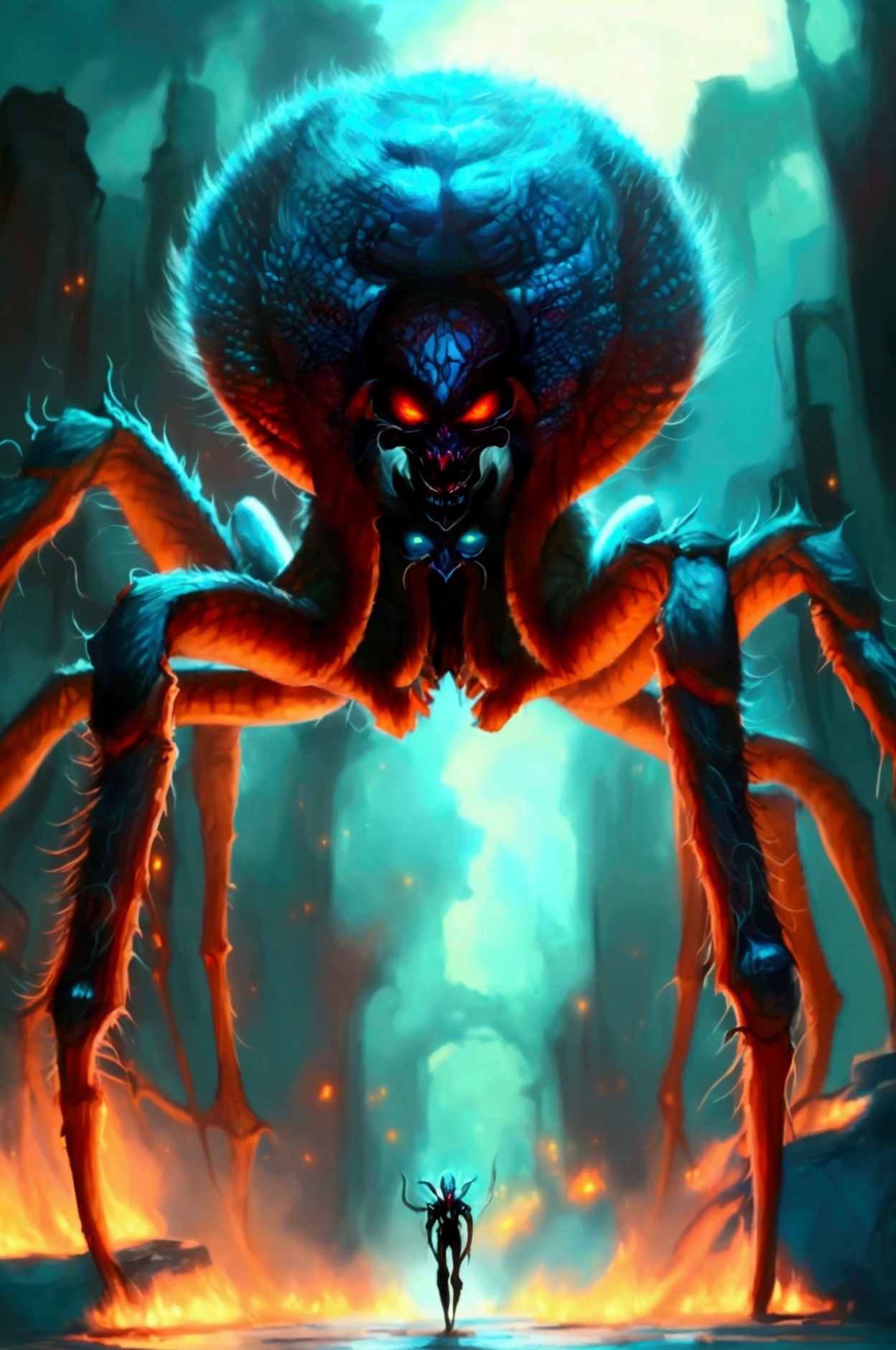 Represents arachnophobia as a humanoid demon monster [Humanoid demon monster]