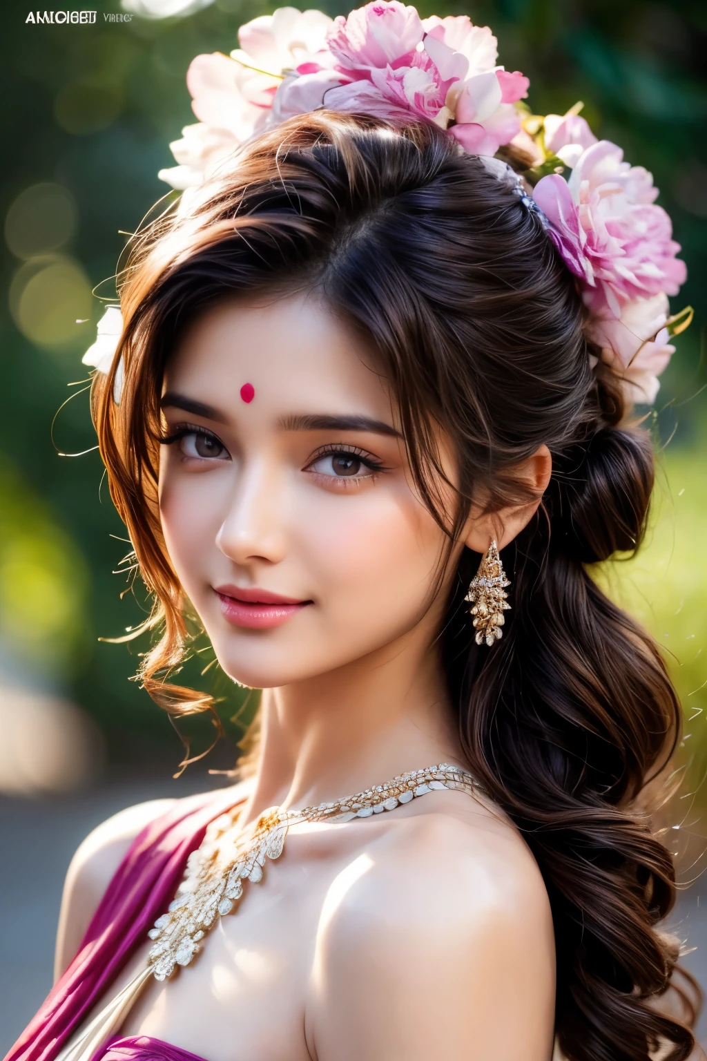 8K, Ultra-high resolution, highest quality, masterpiece, Surreal, photograph, stunning beautiful indian girl, very detailed and sharp facial features and expressions, very detailed and shinning natural hairs, very detailed glossy eyes, very detailed full glossy lips, detailed sharp nose, detailed perfect symmetrical face, (18-year-old:1.3), smiling sweetly and brightly at camera, wearing beautiful colourful designer salwar suit, hint of cleavage, Cute girl, Cute face, Beautiful eyes in every detail, Detailed, one girl, (a beauty girl, delicate girl:1.3), very fine grain definition, (Symmetrical eyes:1.3), medium breasts, Brown eyes, Parted bangs, light brown Hair, silky long wavy hair , hair tied up, (Eyes and facial details:1.0), (masterpiece, highest quality, Super detailed, Detailed face, 8k)、beauty, Long neck、(((Ideal body proportions))),A cup small breasts :2、Perfect Anatomy、Vivid details、detailed, Light and shadow, Strong light, Fashion magazine cover, (Thin lips:1.2),
