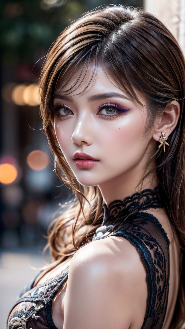 ((Make your subject look three-dimensional with the contrast of light and shadow)), (show 1 woman, 24 years old, famous actress, confidently walks on the red carpet, Film Awards Gala), looks at the viewer, ((Full-body-photo-shot:1.27)), photorealistic Realism 8K, 16K Quality: (high detail, beautiful face), (8k toptable best highly detailed realistic perfect brown_eyes:1.35), (light pale complexion), (Insanely realistic sharp-eyes)), (droopy eyes:1.3), Dark Eyes, Thin eyebrows, Carefully draw eyelashes, (tired and sleepy and satisfied:0.0), (close up of a woman's eyes), perfect round eyes, finely detailed pupils,BREAK,detailed lips:1.3,pink_makeup:1.22, long_blue_eyeliner:1.28, red_lipstick:1.35,(perfect dark_eyeshadows:1.4), (super detailed professional makeup on eyes:1.3), (Detailed nose:1.2), dry skin, Depth of field, cinematic light, Lens flare, best high quality real texture skin, (A woman with velvety skin:1.3), (best high quality real texture hair), (blonde hair((wavy combed up, behind the ear:1.22)), hyper detailed:1.25), (white, eye-catching (lace-up) over-the-knee boots:1.35), ((high heels)), (firm big full breasts), (narrow waist:1.2), ass, perfect thighs, (slim muscled body), she is the embodiment of beauty and allure, (Dressed in a breath taking, silk Dolce&Gabbana Floral dress:1.3), elegant fashion intricately detailed:1.28), floral couture, clothes made of silk and flower,