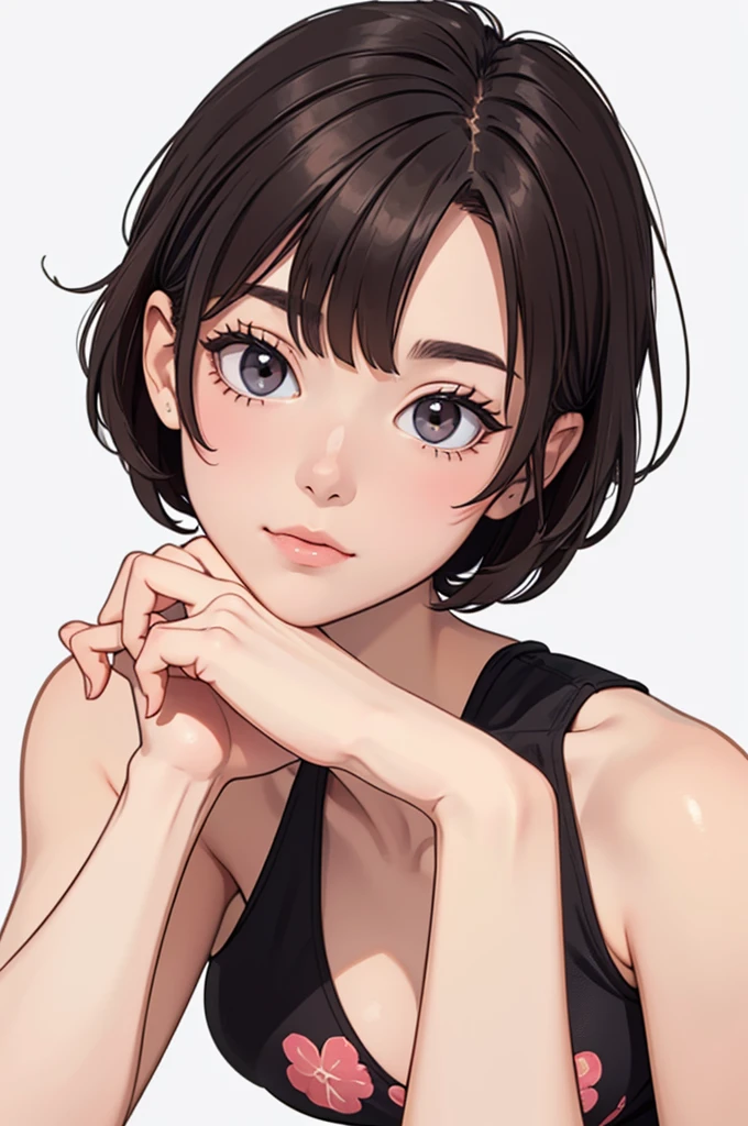 (((masterpiece, best quality, ultra highres, 1 girl, solo, no background))), super detailed skin and face and eyes and finger, young delicate girl, cute girl, very cute japanese woman, small breasts:1.5, skinny, light brown hair, white background, very short pixie hair, cowboy shot, Generate with illustrations, Various expressions, Various poses, Please draw the entire character within the frame, ensuring that the head, arms, and legs are not cut off. The background should be simple, with the character positioned centrally, outline, anime, 2d, boyish, tiny micro sexy body suit, M legs, spread legs, embarrassed,