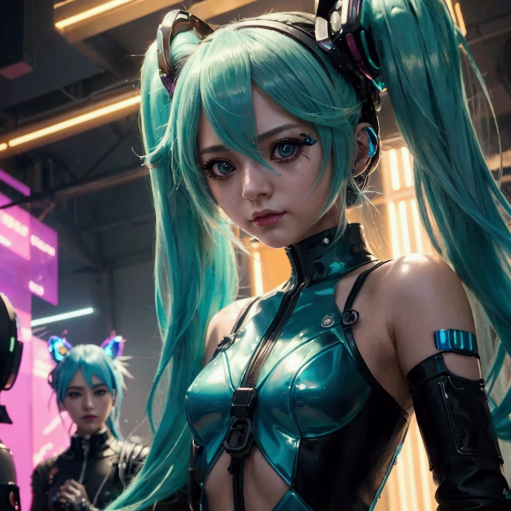 Close-up of a costumed person with long hair, Highly detailed art gems, Digital Cyberpunk Anime Art, Anime Cyberpunk art, Anime Style 4k, Cyberpunk Anime Girl, Digital Cyberpunk - Anime Art, Artjam and Athi Gairan, Artgerm Style, Mikudayo, Trend Art Germ, Anime Cyberpunk, Lostrun 8k