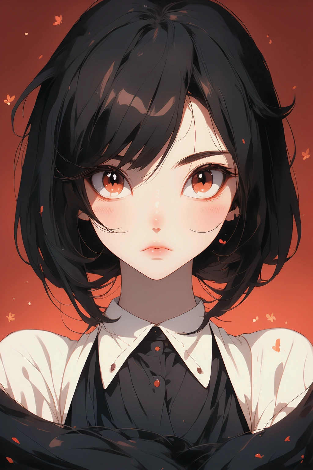 anime girl weasel, anime, half weasel, weasel ears, Brown eyes, tender, 