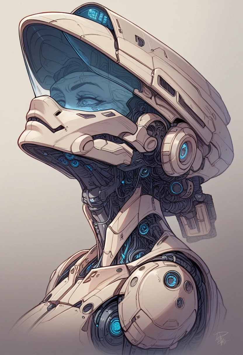a medium close-up of a person having a tiny, advanced neurochip implanted in their cerebral cortex, ((interacting with technology)), futuristic, indoor setting, digital art, high tech, biomedical illustration, cyberpunk aesthetic, detailed, medium detail, cybernetic enhancements, advanced, neural interface, digital rendering, 4k