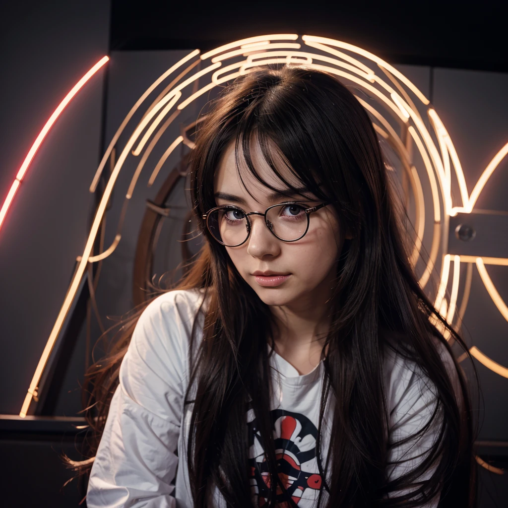 anime girl with glasses and long hair, anime visual of a cute girl, anime style. 8k, pin on anime, anime vibes, anime style 4 k, anime moe artstyle, anime aesthetic, anime girl desktop background, anime visuals, anime girl with real hair, ethereal anime, anime girl with long hair, beautiful anime portrait , anime , naruto, naruto anime, sharingan background, night time,