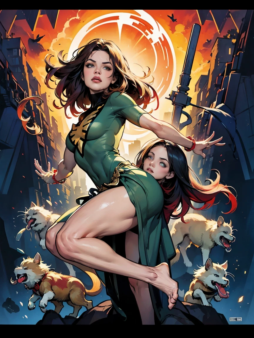 (night time scene), boby completo, twogirls, holding an epée, horor, haunted, dead body, Skulls, Vampirella sexly vestindo um maiô vermelho escuro, blood splatters, night at the cemetery, crescent moon, fullmoon, fog, gargoyle, Skulls on the ground, oily shiny skin, lateral view, athletic and fit body, naughty, slutty, perfect hands, detailed hands, perfects eyes, Detailed olos, provocative, sexly, posando, hands and arms at the side, beautiful ass, heartistry in hand, very muscly, ultra detaild, (beautiful and clear background:1.2),, fantastic paintings ,graffiti style, flowers , a t-shirt or dress with a white blouse underneath, with both fists in fighting position, and bracelets, fighting against an enemy, with long black hair , colorful stained glass, out, Vibrant, Alphonse Mucha Style, fantastic paintings by joe madureira ,high qualiy, artistry,Kelly Brook beautiful woman with long hair , , soul, digital illustration, comic style, Perfect Anatomia, centred, approaching perfection, dynamic, highy detailed, Watercolor painting, artistrystation, artistry conceituale, Soft, sharp focus, illustration, artistry by Carne Griffiths e Wadim Kashin,large breasted,alone anime girl with a medium length pose and cute clothes, short pastel blonde hair , heterochromia, Perfect Anatomia, centred, approaching perfection, dynamic, highy detailed, character sheet, artistrystation, artistry conceituale, Soft, sharp focus, illustration, artistry by kim jung gi,, artistrygerm, Carne Griffiths e Wadim Kashin , Sasha Yakovleva, lazy, Jeremy Mann, full body shot shot, character sheet, lightning wave, beautiful anime Watercolor painting, realisitic, HDR, ultra HD, dynamic