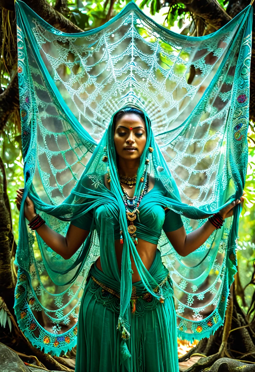 In Maya's grip illusion transforms verity.Perceiving thus a delusive world of duality.((Veil of Maya))
Balance every joy with a grief.Dual scales of Maya.((Earth's unending law of polarity)).Ahamkara...veil of Maya.Illusion works impenetrable.Weaving webs innumerable.Her gay pictures never fail.Crowd each other veil on veil.((Maya subjects you)).((fractal)),((deep wiew)),photographic,ultra high resolution,hyperdetailed, masterpiece, 3d modelling, abstract art.