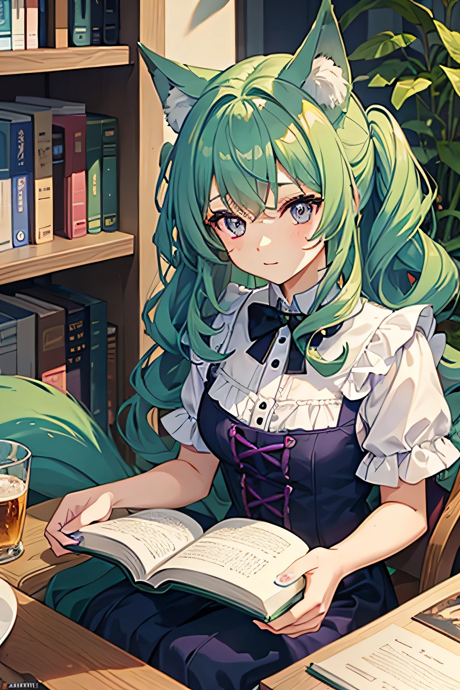 (masterpiece, best quality, highres, high resolution:1.2), anime ilustration. violet hair woman, green eyes, sitting on a couch, wearing a turtleneck, turtleneck, solo, shy, blush, freckles, huge breasts, japanese goddess, perfect body, anime girl, with headphones, smiling.