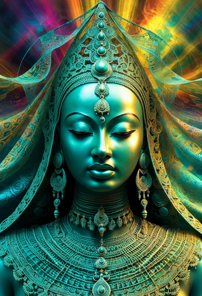 In Maya's grip illusion transforms verity.Perceiving thus a delusive world of duality.((Veil of Maya))
Balance every joy with a grief.Dual scales of Maya.((Earth's unending law of polarity)).Ahamkara...veil of Maya.Illusion works impenetrable.Weaving webs innumerable.Her gay pictures never fail.Crowd each other veil on veil.((Maya subjects you)).((fractal)),((deep wiew)),photographic,ultra high resolution,hyperdetailed, masterpiece, 3d modelling, abstract art.