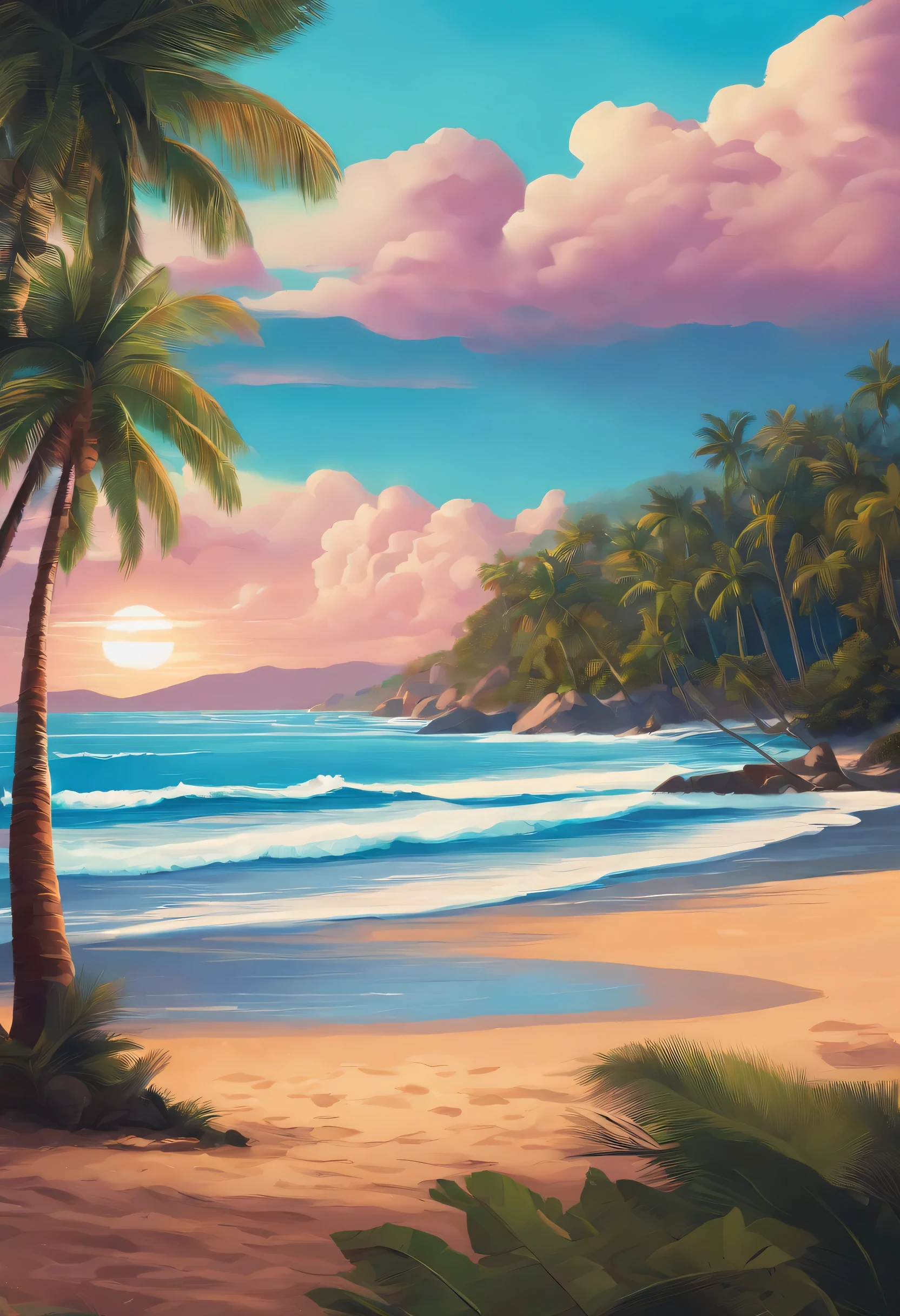 A beach, SNES Paint