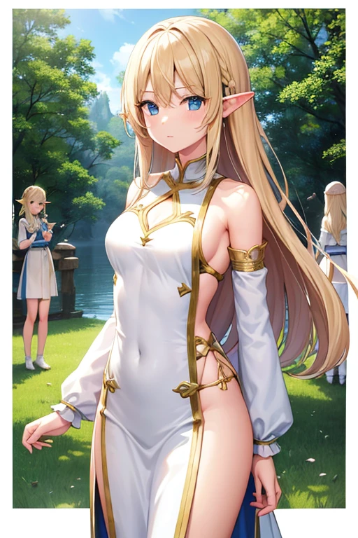 Elf、slave、Standing posture、Blonde、girl、Tunic