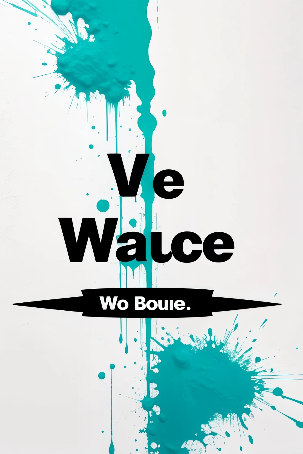 White background with blue and green paint with the phrase: welcome in black