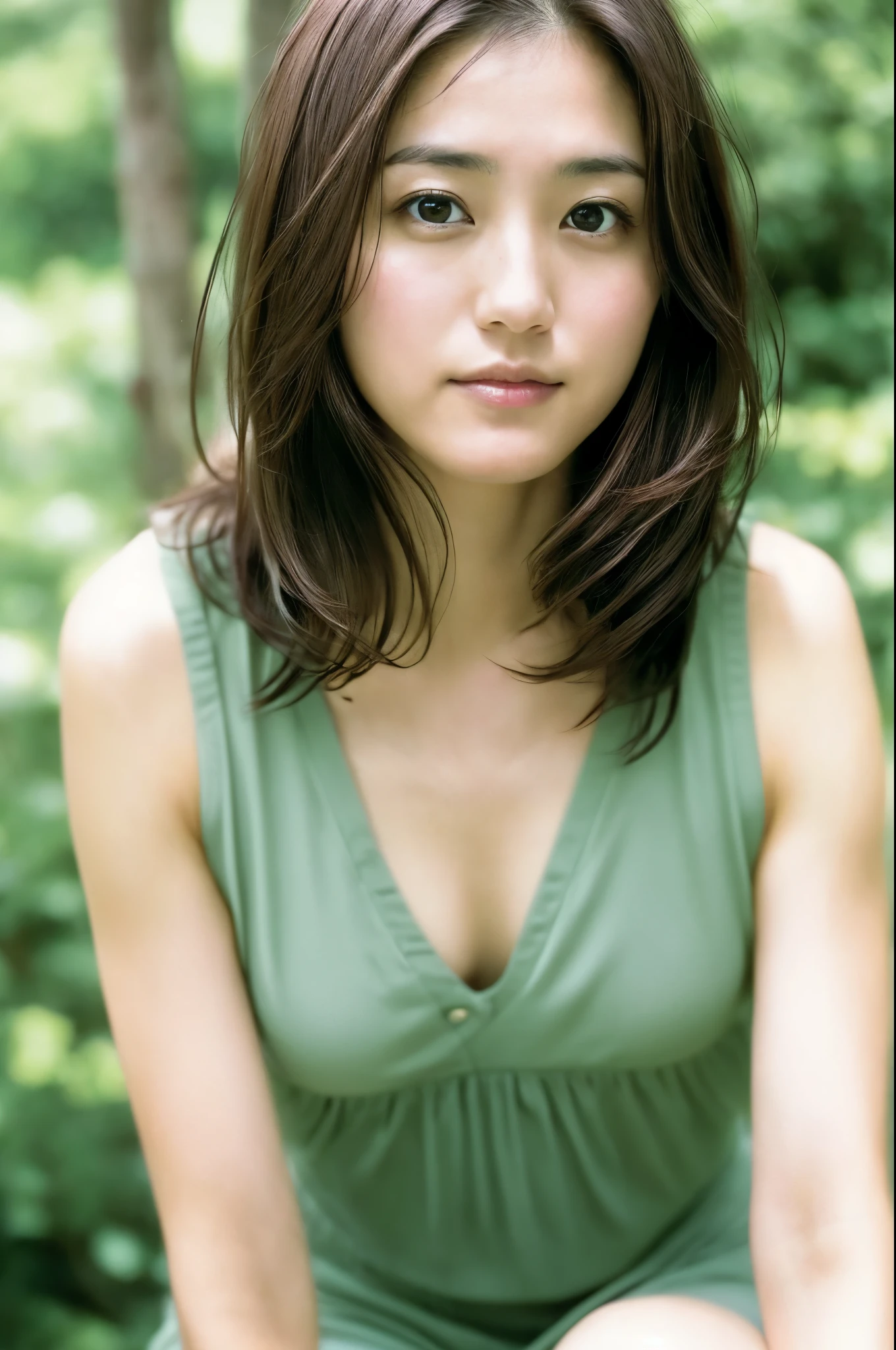 (((One girl,alone))),(Highly realistic photos, High resolution, Detailed face, Beautiful Eyes) Japanese women, 30 years old, Cute Face, Nice body, Medium chest, ,Hairstyle,  Take a photo book,Healthy Body,Thighs、turn over、Eliza