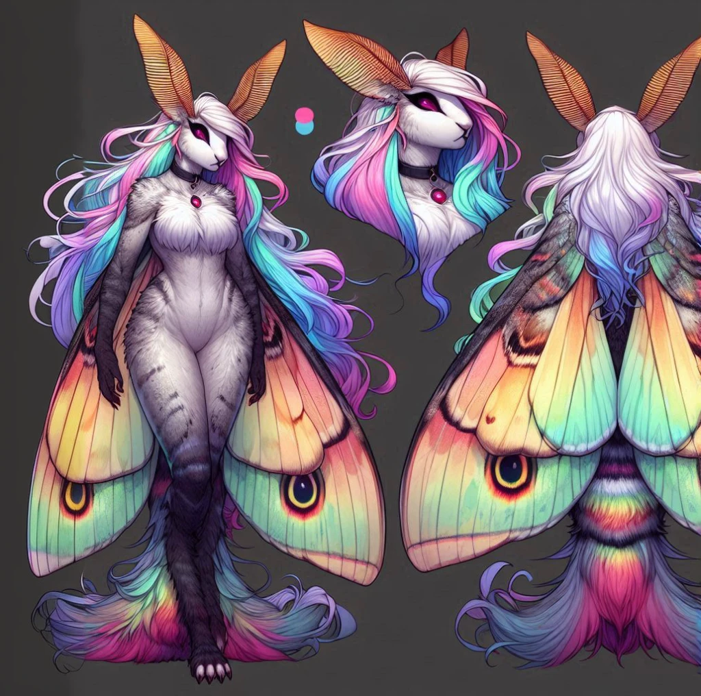 Rainbow butterfly wings, reference sheet, realism 