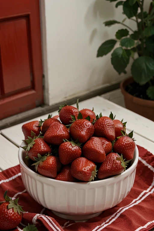 a set of red strawberries