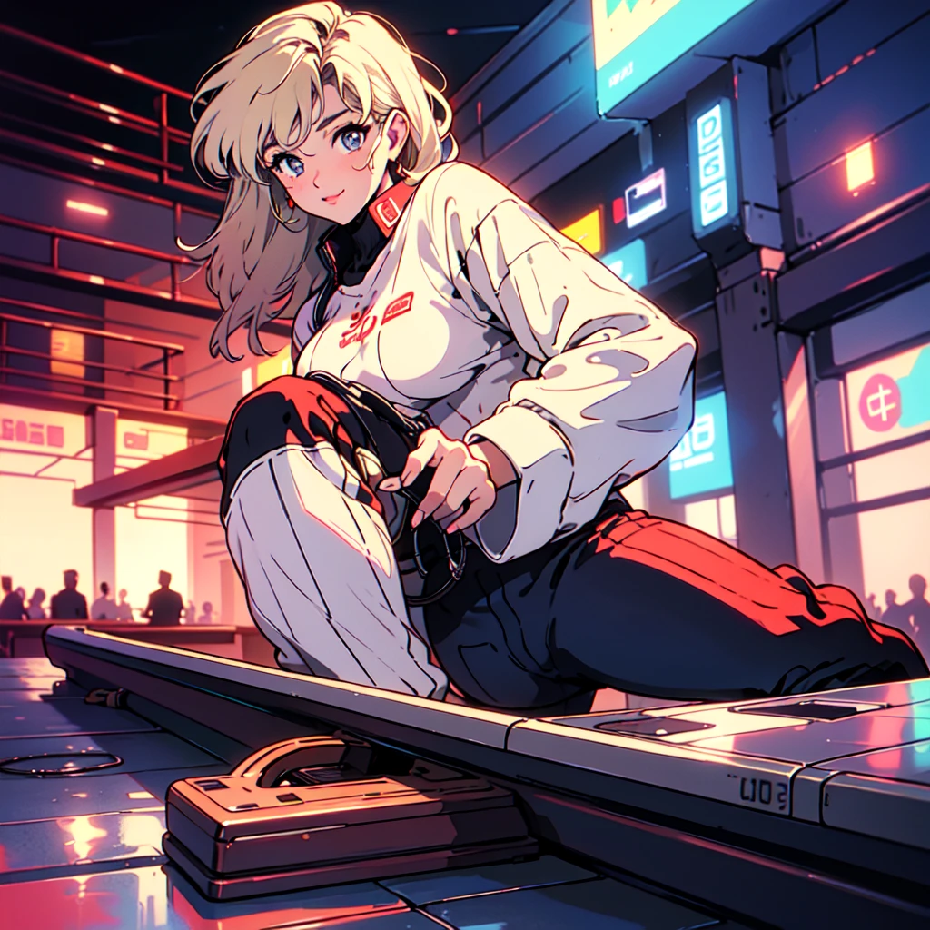 A city pop poster with a retro 80s feel、Imagine the album cover。With the highest quality anime illustrations、The main character is a blonde girl with short hair.。Her eyes shine blue、He is wearing sunglasses and rapper-style clothing.、Holding a guitar、I'm wearing headphones。
The image is in a dynamic pose.、Drawn from a novel angle。Created in high definition like 4K、Creates the feeling of being in a dark room。The room was lit by blue lights.、It has a fantastic atmosphere。The room is a small space like a 1K.、The window offers a view of downtown Shinjuku.。
This work depicts a night city enveloped in neon lights.、This will be a record that allows you to fully enjoy the charm of city pop.。