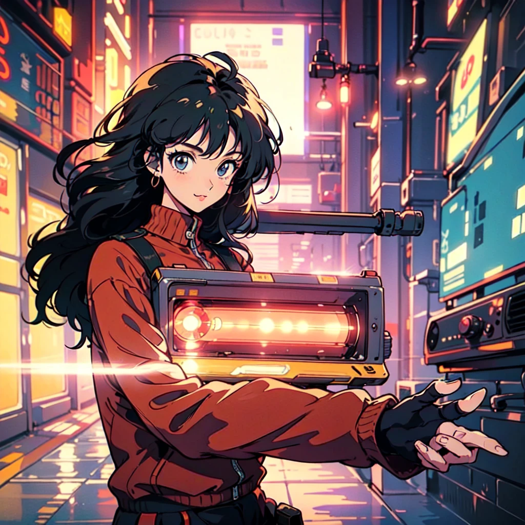A city pop poster with a retro 80s feel、Imagine the album cover。With the highest quality anime illustrations、The main character is a blonde girl with short hair.。Her eyes shine blue、He is wearing sunglasses and rapper-style clothing.、Holding a guitar、I&#39;m wearing headphones。
The image is in a dynamic pose.、Drawn from a novel angle。Created in high definition like 4K、Creates the feeling of being in a dark room。The room was lit by blue lights.、It has a fantastic atmosphere。The room is a small space like a 1K.、The window offers a view of downtown Shinjuku.。
This work depicts a night city enveloped in neon lights.、This will be a record that allows you to fully enjoy the charm of city pop.。