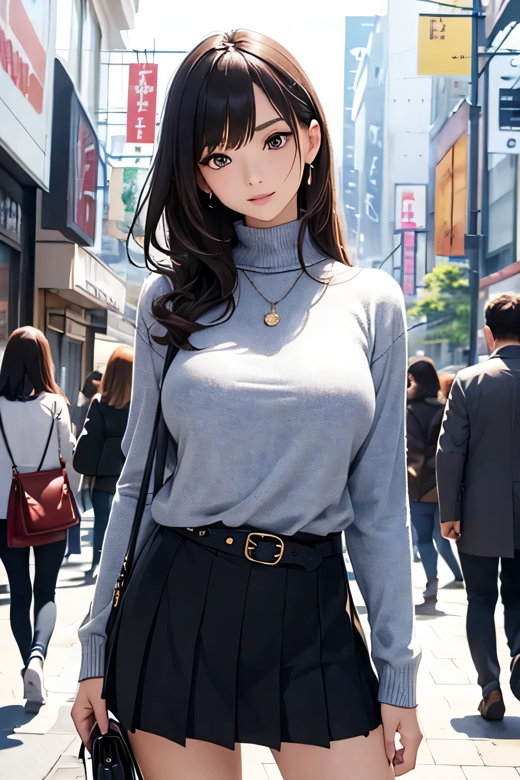 Highest quality、High resolution、Detailed Background、(Beautiful face in every detail:1.4)、Anatomically correct、(Detailed facial expressions)、(Detailed eyes:1.2)、Teenage beauty、(Highly detailed face:1.2)、(Huge breasts:1.2)、Perfect body line、well-groomed eyebrowodel pose、A big smile、Cowboy Shot、Shibuya、Harajuku、Shimokitazawa、Kichijoji、Asakusa、Shinsaibashi、Americamura、Tennoji、Kobe、
(Beautiful model girl on the background of landmarks:1.5)、
Blouses made from high-quality materials such as chiffon and rayon have a soft silhouette and create a mature look.、It is also recommended to incorporate designs such as lace and embroidery.、Add some knitwear to create a warm look、
Knitwear made from high-quality materials such as cashmere and wool has a high-end look.、We also recommend trying different neck designs, such as turtlenecks and V-necks.、Denim is a versatile item that can be worn with any outfit.、Choose the silhouette that suits you best, such as high-waisted or straight.、Pants with a center crease will make your legs look longer.、We also recommend trying different silhouettes, such as wide pants or tapered pants.、Skirts that are long or have a flared silhouette give a mature impression.、We also recommend trying different designs, such as tight skirts or pleated skirts.、A shirt dress is a versatile item that can be worn on its own, making it comfortable to wear and can also be worn casually or formally.、Add a belt to mark your waist or accessorize to create a unique look.、In winter, wear a knit dress to create a warm look.、We also recommend trying different neck designs, such as turtlenecks and V-necks.、Cami dresses are the perfect item for summer.、Wear it with a T-shirt or blouse as an inner layer or with a cardigan.々You can enjoy a stylish outfit.、
The bag is an accent piece for your outfit.、Tote bags, shoulder bags, etc.々There are various types、
Hairstyle is also part of the outfit、Updos and downdos etc.々Let's try out different styles、Change your makeup to match your outfit、Natural makeup and gorgeous makeup々There is a makeup、very beautiful