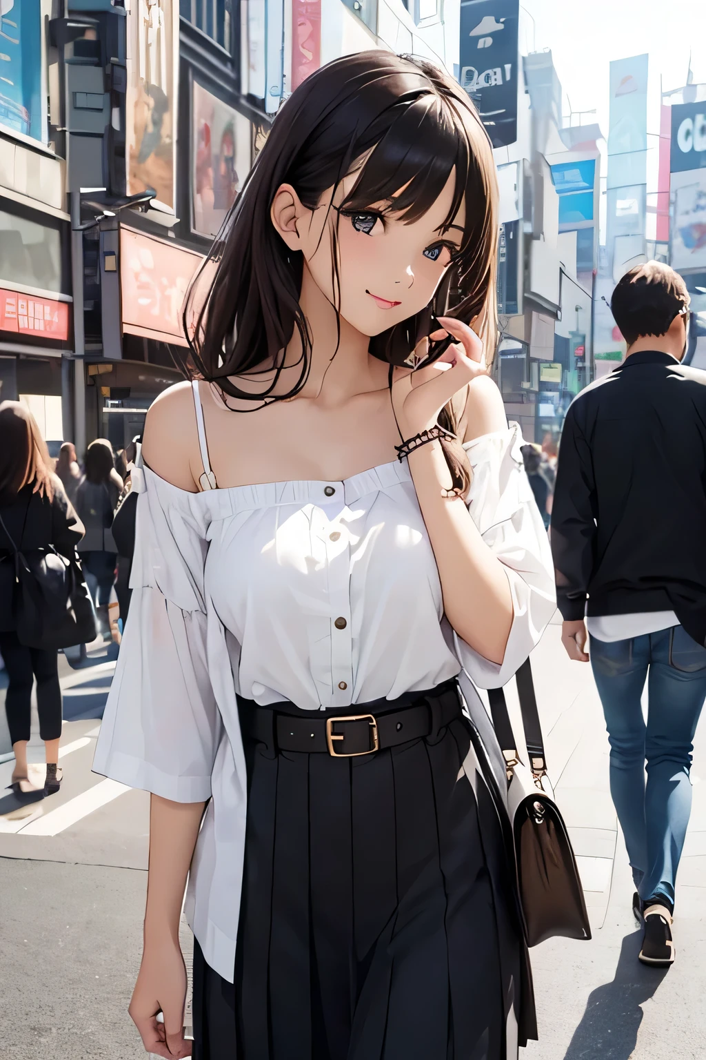 Highest quality、High resolution、Detailed Background、(Beautiful face in every detail:1.4)、Anatomically correct、(Detailed facial expressions)、(Detailed eyes:1.2)、age beauty、(Highly detailed face:1.2)、Perfect body line、well-groomed eyebrowodel pose、A big smile、Cowboy Shot、Shibuya、Harajuku、Kobe、
(Beautiful model girl on the background of landmarks:1.5)、
Blouses made from high-quality materials such as chiffon and rayon have a soft silhouette and create a mature look.、It is also recommended to incorporate designs such as lace and embroidery.、
Pants with a center crease will make your legs look longer.、We also recommend trying different silhouettes, such as wide pants or tapered pants.、Skirts that are long or have a flared silhouette give a mature impression.、We also recommend trying different designs, such as tight skirts or pleated skirts.、A shirt dress is a versatile item that can be worn on its own, making it comfortable to wear and can also be worn casually or formally.、Add a belt to mark your waist or accessorize to create a unique look.、Cami dresses are the perfect item for summer.、Wear it with a T-shirt or blouse as an inner layer or with a cardigan.々You can enjoy a stylish outfit.、Tote bags, shoulder bags, etc.々There are various types、
Updos and downdos etc.々Let's try out different styles、Natural makeup and gorgeous makeup々There is a makeup、very beautiful