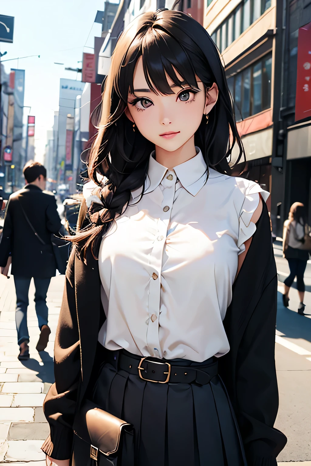 Highest quality、High resolution、Detailed Background、(Beautiful face in every detail:1.4)、Anatomically correct、(Detailed facial expressions)、(Detailed eyes:1.2)、Teenage beauty、(Highly detailed face:1.2)、Perfect body line、well-groomed eyebrowodel pose、A big smile、Cowboy Shot、Shibuya、Harajuku、Kobe、

(Beautiful model girl on the background of landmarks:1.5)、

Blouses made from high-quality materials such as chiffon and rayon have a soft silhouette and create a mature look.、It is also recommended to incorporate designs such as lace and embroidery.、We also recommend trying different silhouettes, such as wide pants or tapered pants.、Skirts that are long or have a flared silhouette give a mature impression.、We also recommend trying different designs, such as tight skirts or pleated skirts.、A shirt dress is a versatile item that can be worn on its own, making it comfortable to wear and can also be worn casually or formally.、Add a belt to mark your waist or accessorize to create a unique look.、Cami dresses are the perfect item for summer.、Wear it with a T-shirt or blouse as an inner layer or with a cardigan.々You can enjoy a stylish outfit.、Updos and downdos etc.々Let&#39;s try out different styles、Natural makeup and gorgeous makeup々There is a makeup、very beautiful