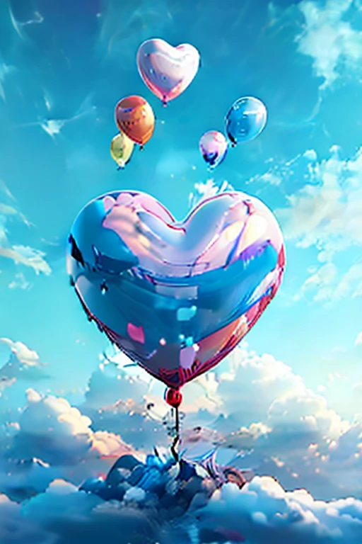 A fantasy world based on heart shaped balloons