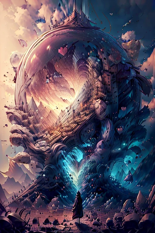 A fantasy world based on heart shaped balloons