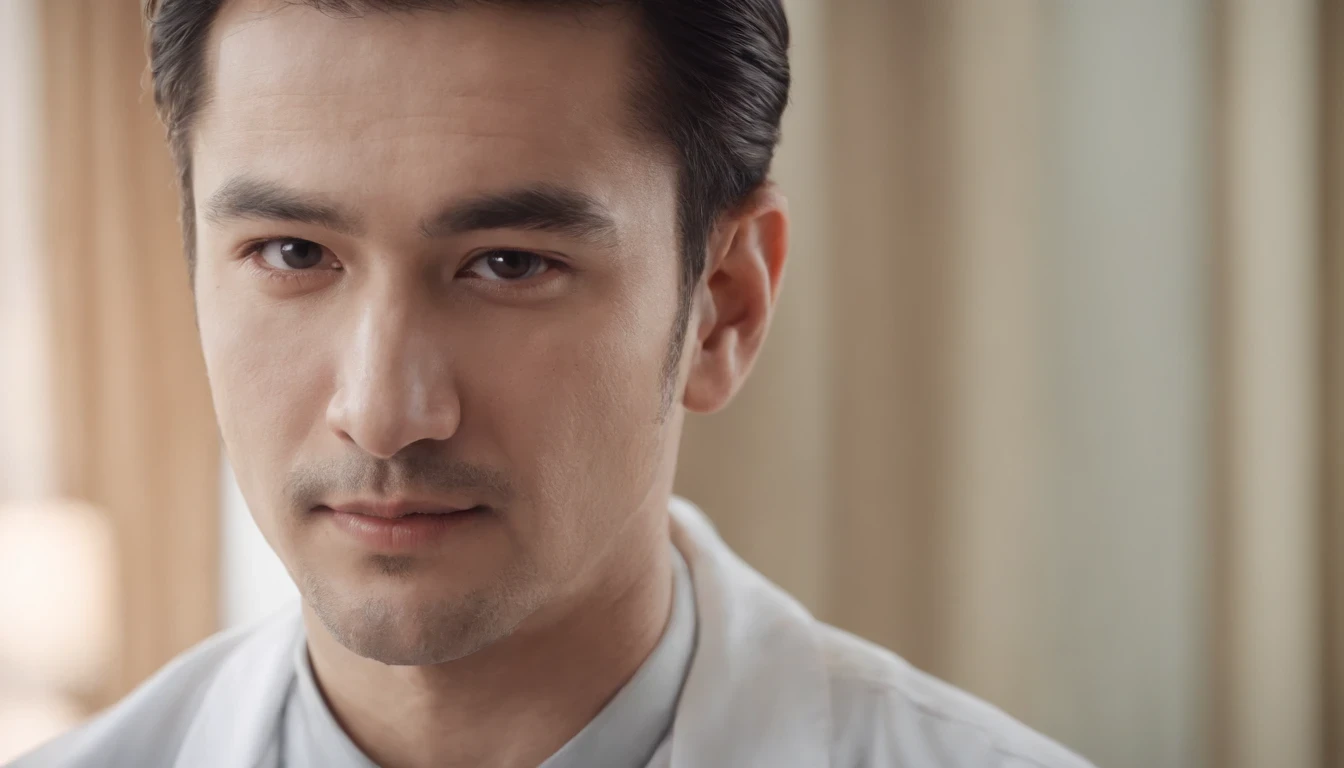 man with nose hair、fat、28-year-old doctor without beard