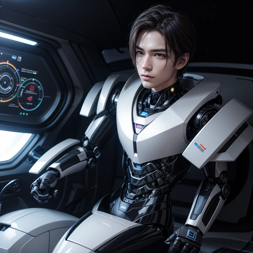 Create a beautiful male robot