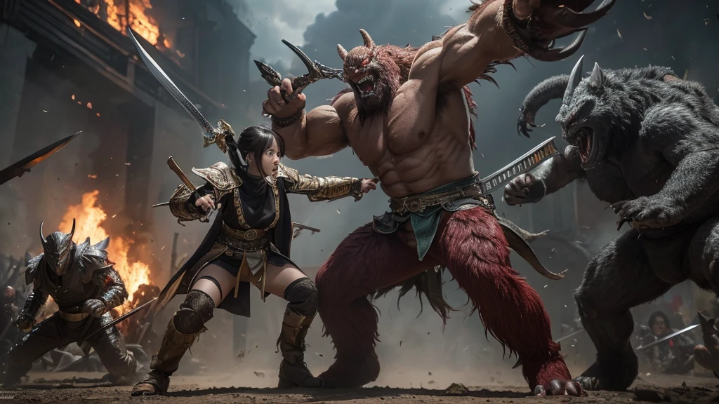 [Ultra-realistic] Super high quality like a live-action movie. Various monsters and characters of different races from the past and future are engaged in fierce battles using all kinds of weapons such as guns and swords.